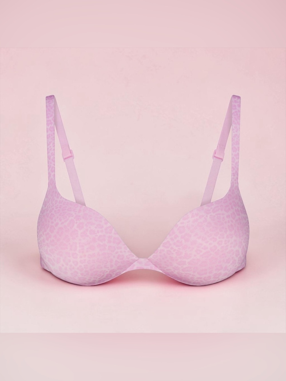🎀 SOLD OUT SKIMS Ultimate Push-Up Plunge Bra | Bubblegum Leopard Print | 34B